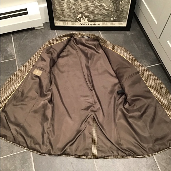 Haggar Houndstooth Blazer Checkered Plaid Suit Jacket Structured Sports Coat 42R - Picture 6 of 16